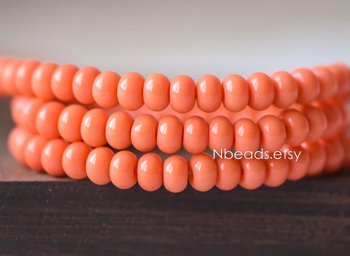 Smooth Rondelle Glass Beads 4x6mm, Candy Color Crystal Spacer Beads (GM-030)/ 145 beads